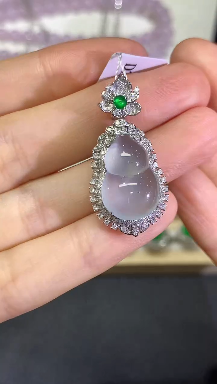 【闪购商品】翡翠颈饰18K金镶嵌团购32