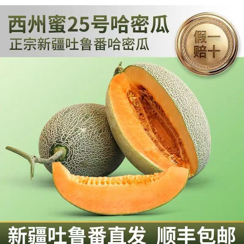 【果泉优选】新疆吐鲁番西州蜜25号哈密瓜清香脆甜新鲜