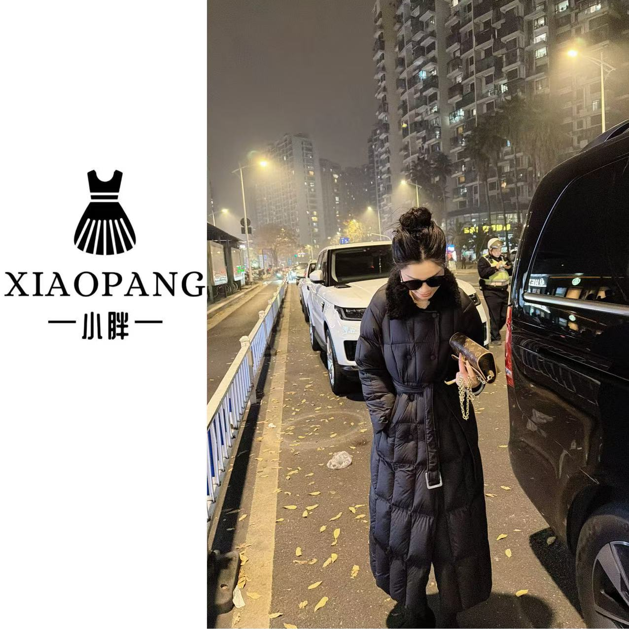 【小胖家】25265冬季加厚中长款收腰羽绒服