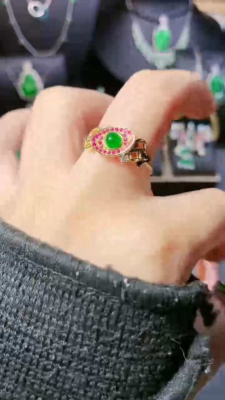 【闪购商品】翡翠戒指银S925镶嵌戒指