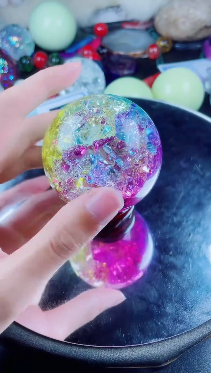 菱锰矿未镶嵌摆件七彩陨晶