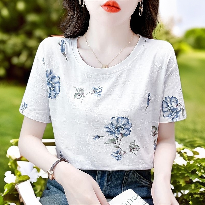 2025夏季韩版ins风卡通t恤女士衣服内搭可外穿设计感圆领显瘦短袖