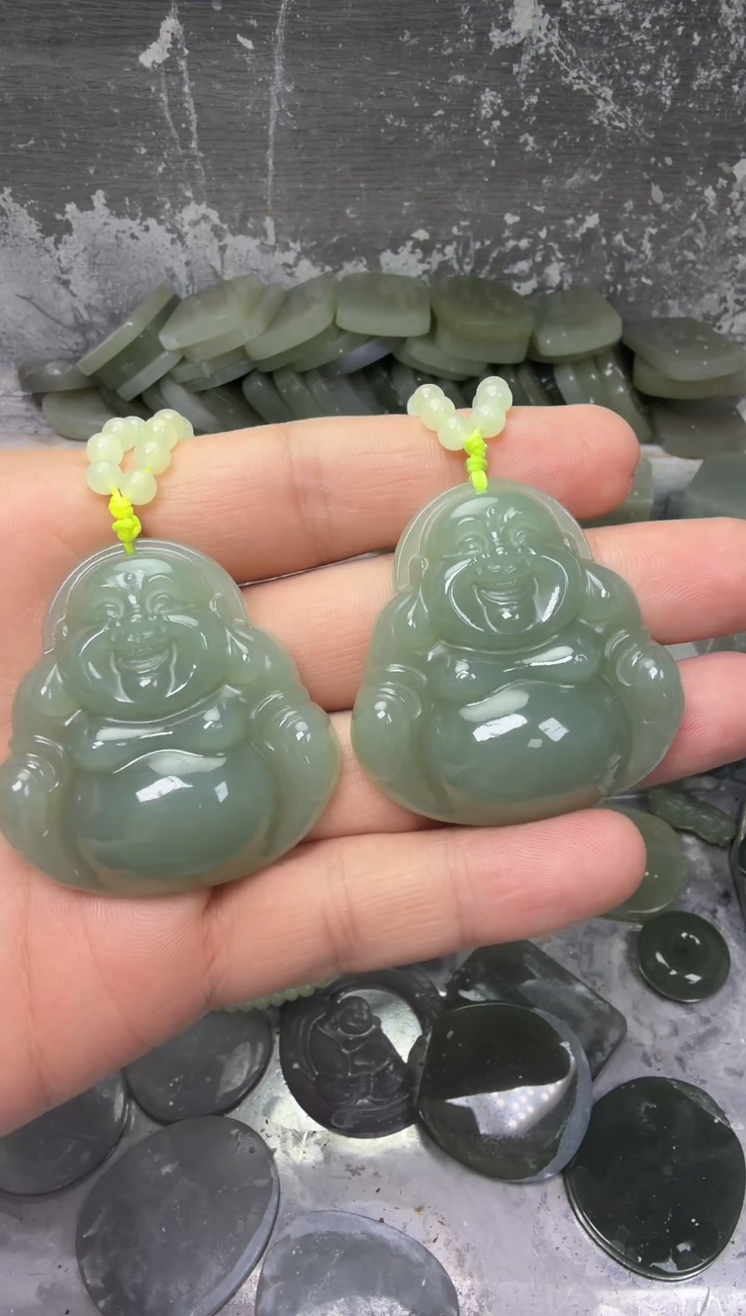 颈饰未镶嵌和田玉大肚佛 多样性发一件--拍一发一