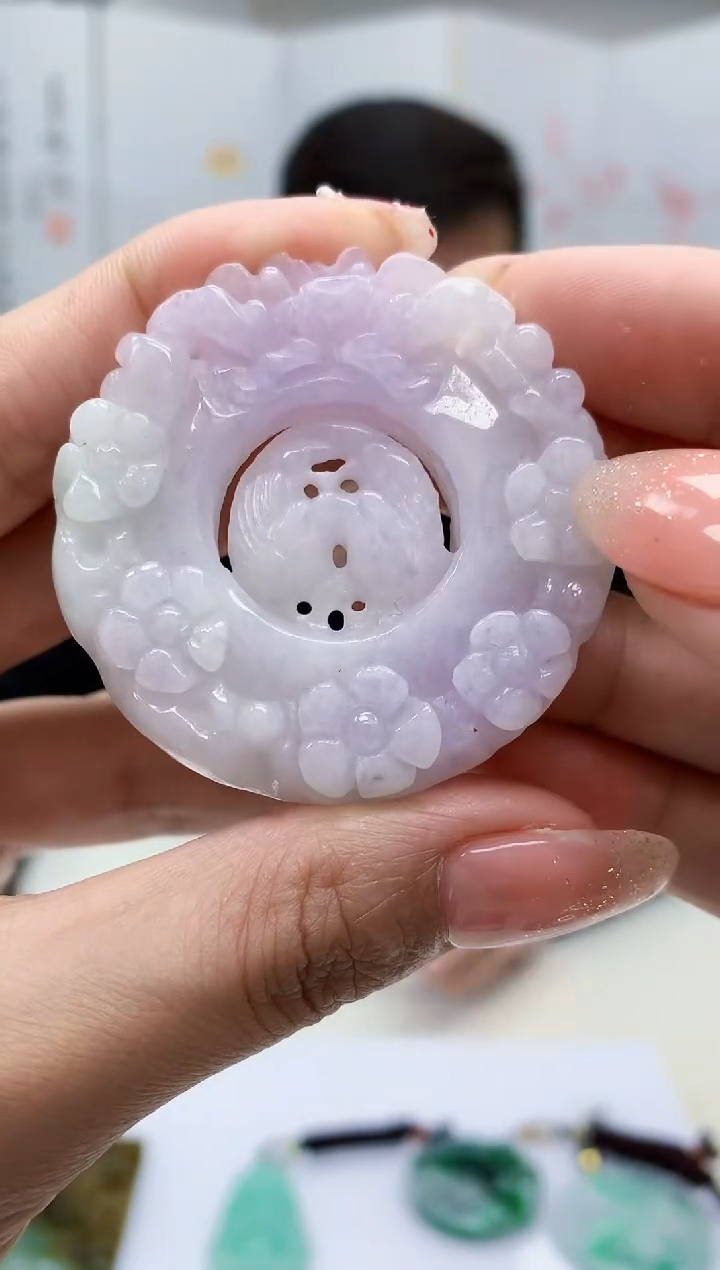 【闪购商品】定制翡翠未镶嵌5152MM-毛货挂件11