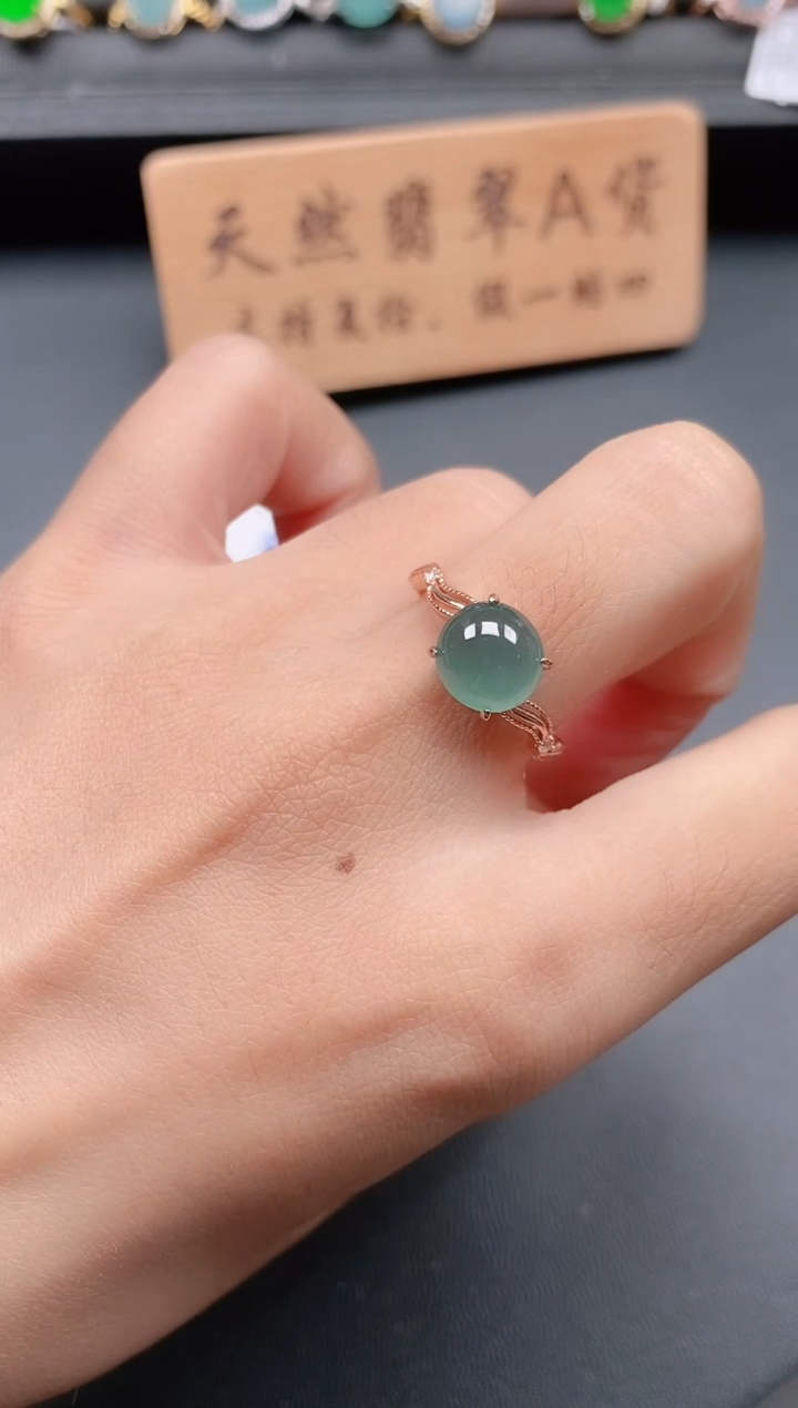 银S925镶嵌戒指翡翠111