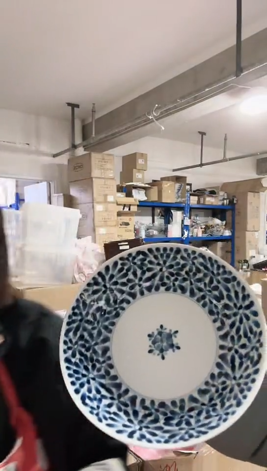 【闪购商品】瓷片日本进口瓷器21.3CM肖唐草钵