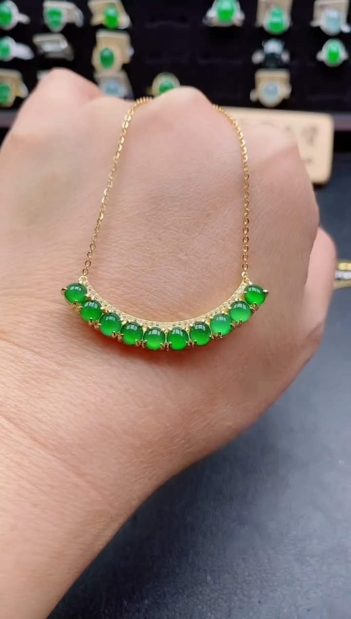 套链银S925镶嵌翡翠1