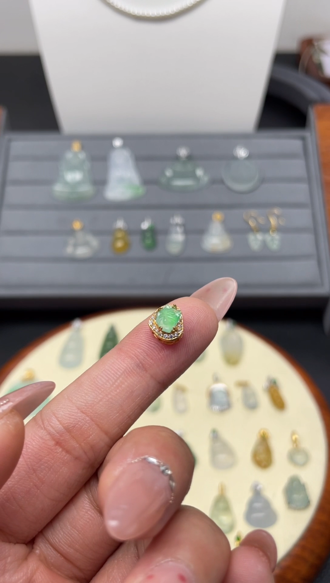 颈饰银S925镶嵌翡翠(3号链接)纯天然A货缅甸翡翠潘拉拉