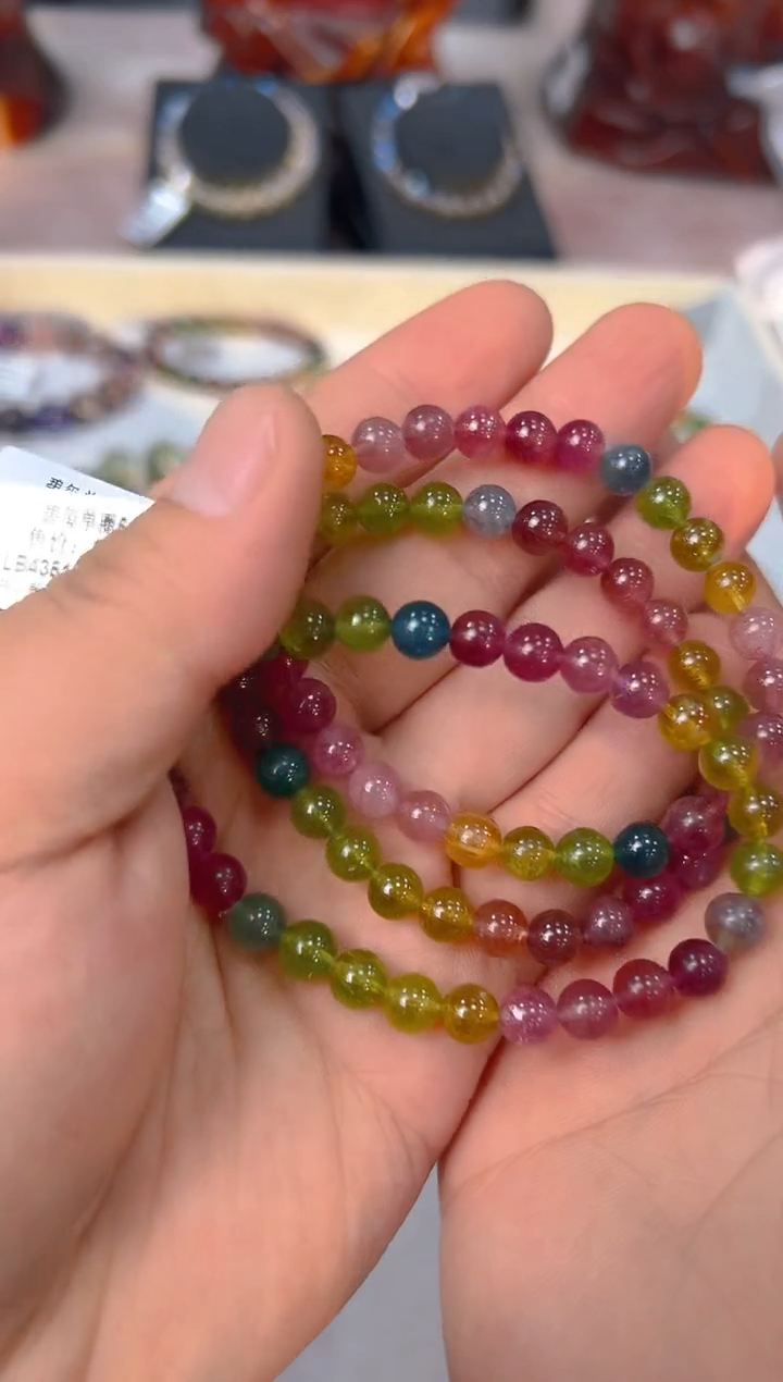 【闪购商品】碧玺手链未镶嵌LB4351约6mm多样性发一件