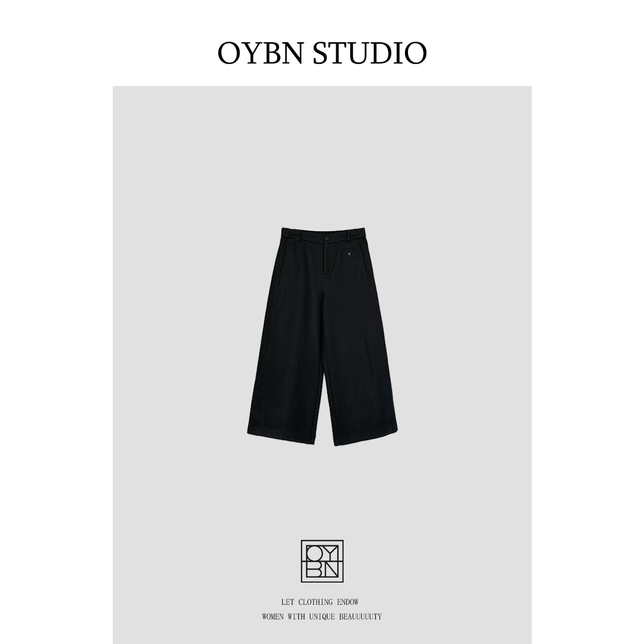 OYBN欧阳贝妮【厌世】微胖大码20羊毛混纺宽松百搭休闲裤1509