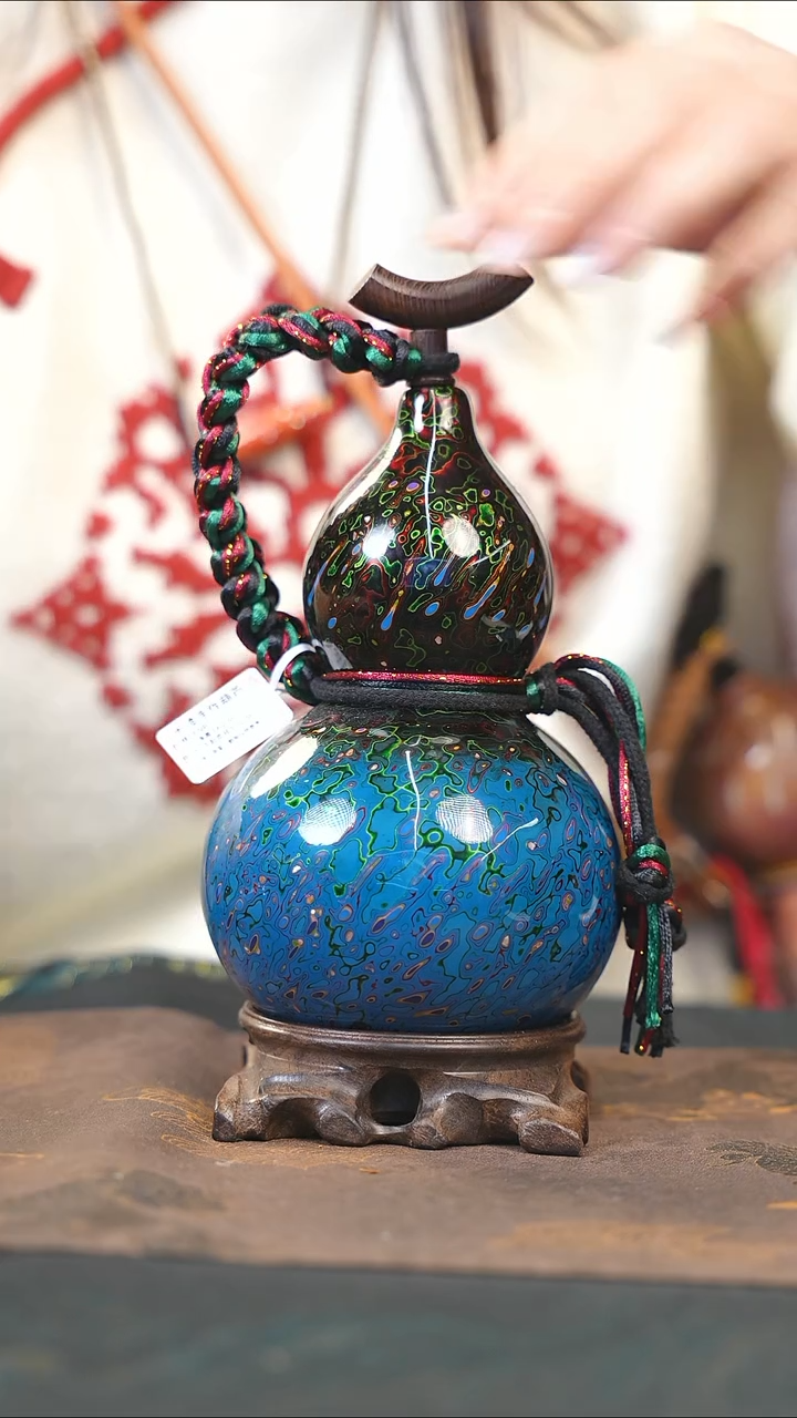 【闪购商品】RZ147漆艺酒葫芦不包手串及旋转底座