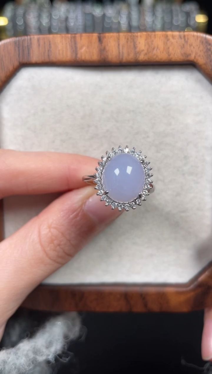 【闪购商品】翡翠戒指银S925镶嵌翡翠