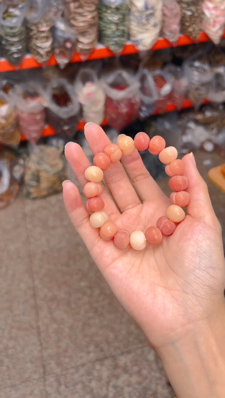 吊坠菩提根/象牙果粉色屁桃单圈