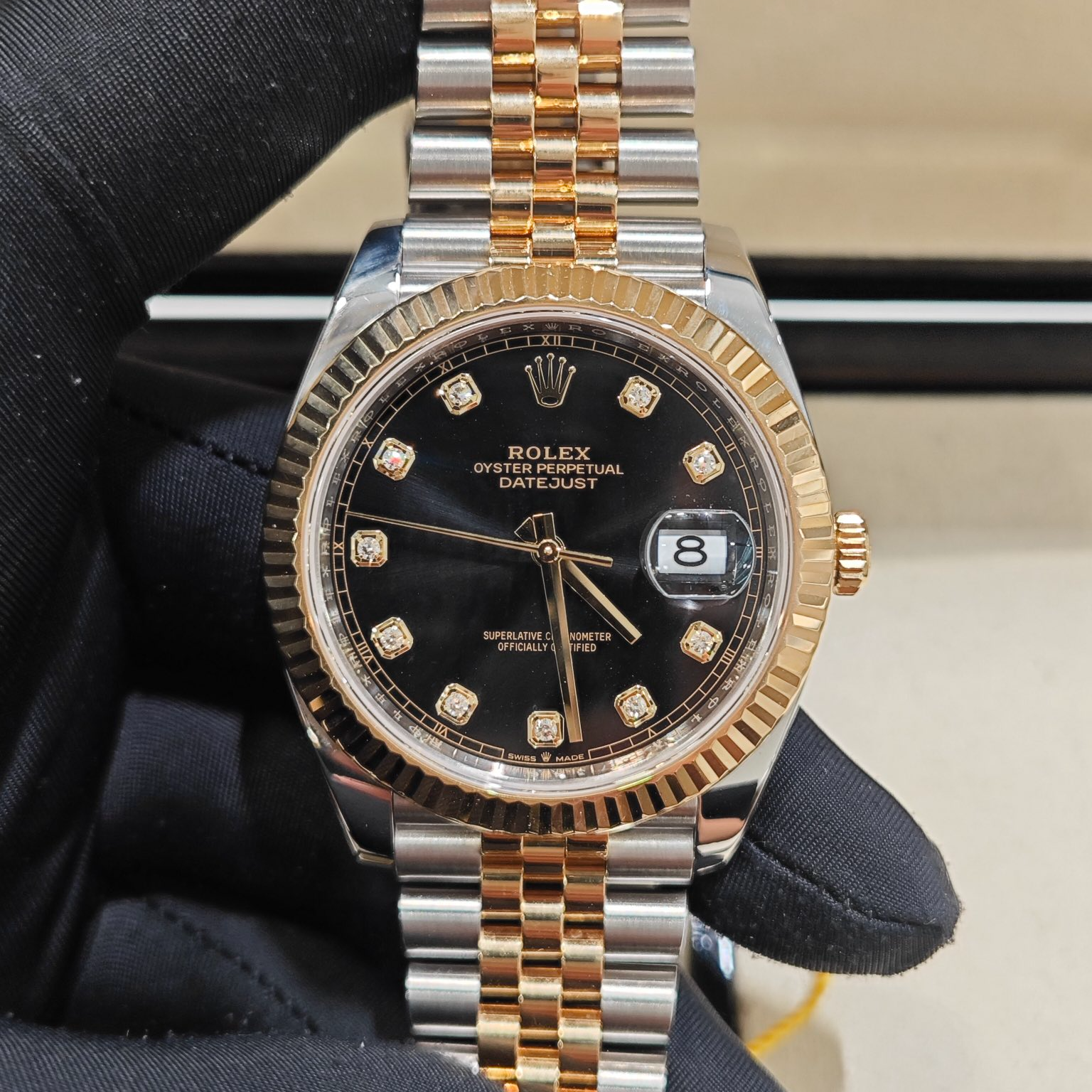95新 Rolex/劳力士 劳力士22年日志126333间金黑钻