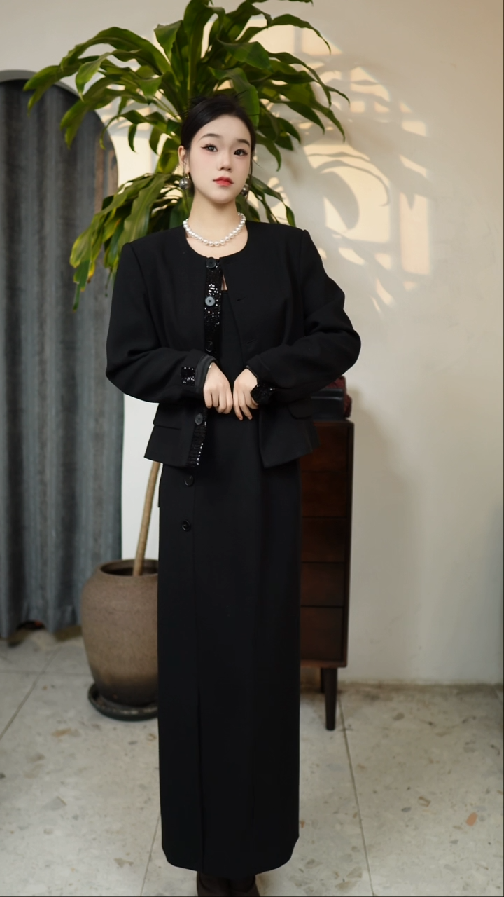 黑色亮闪闪高定套装 XL