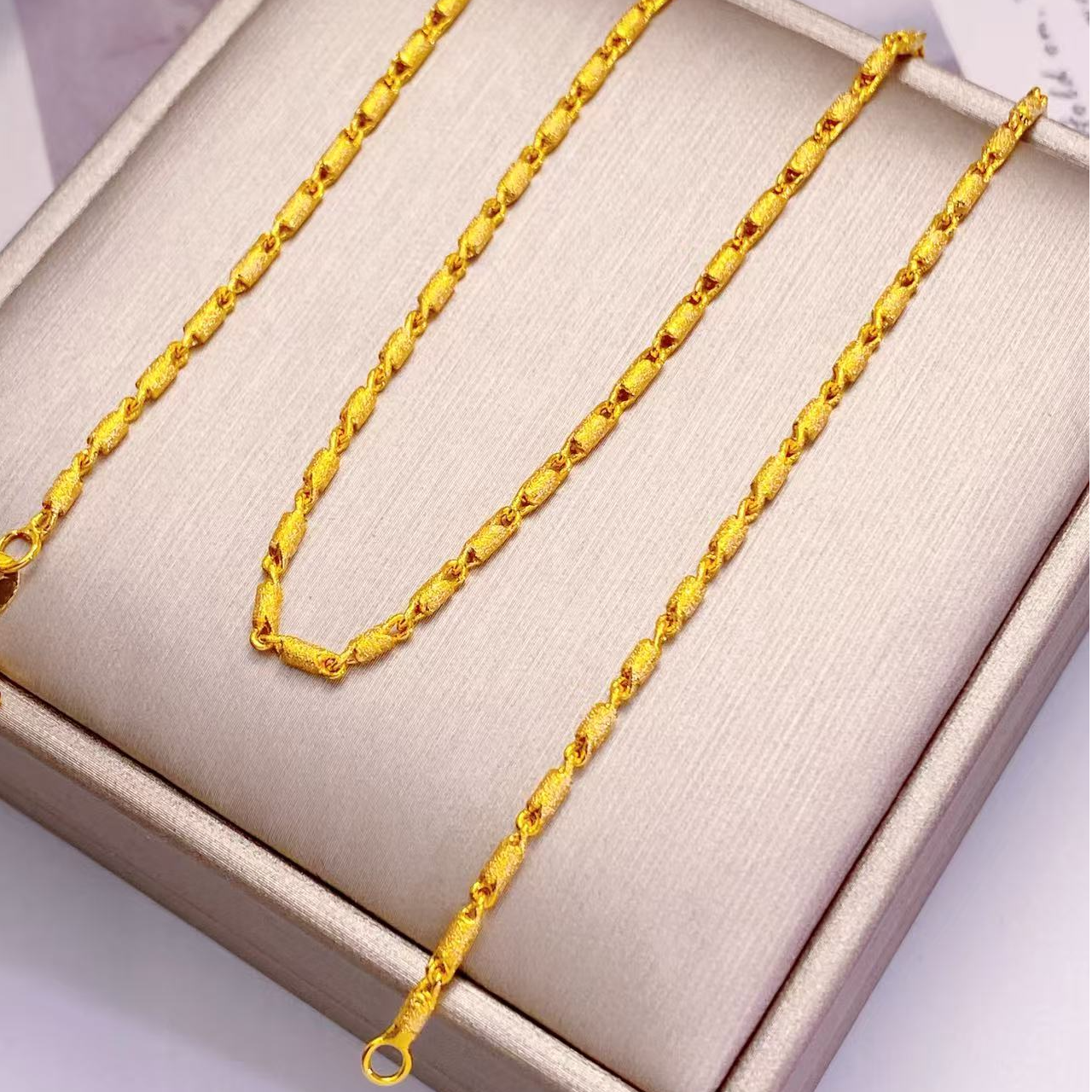 铜合金项链 《韵系列》节节高项链饰品素链经典百搭金色