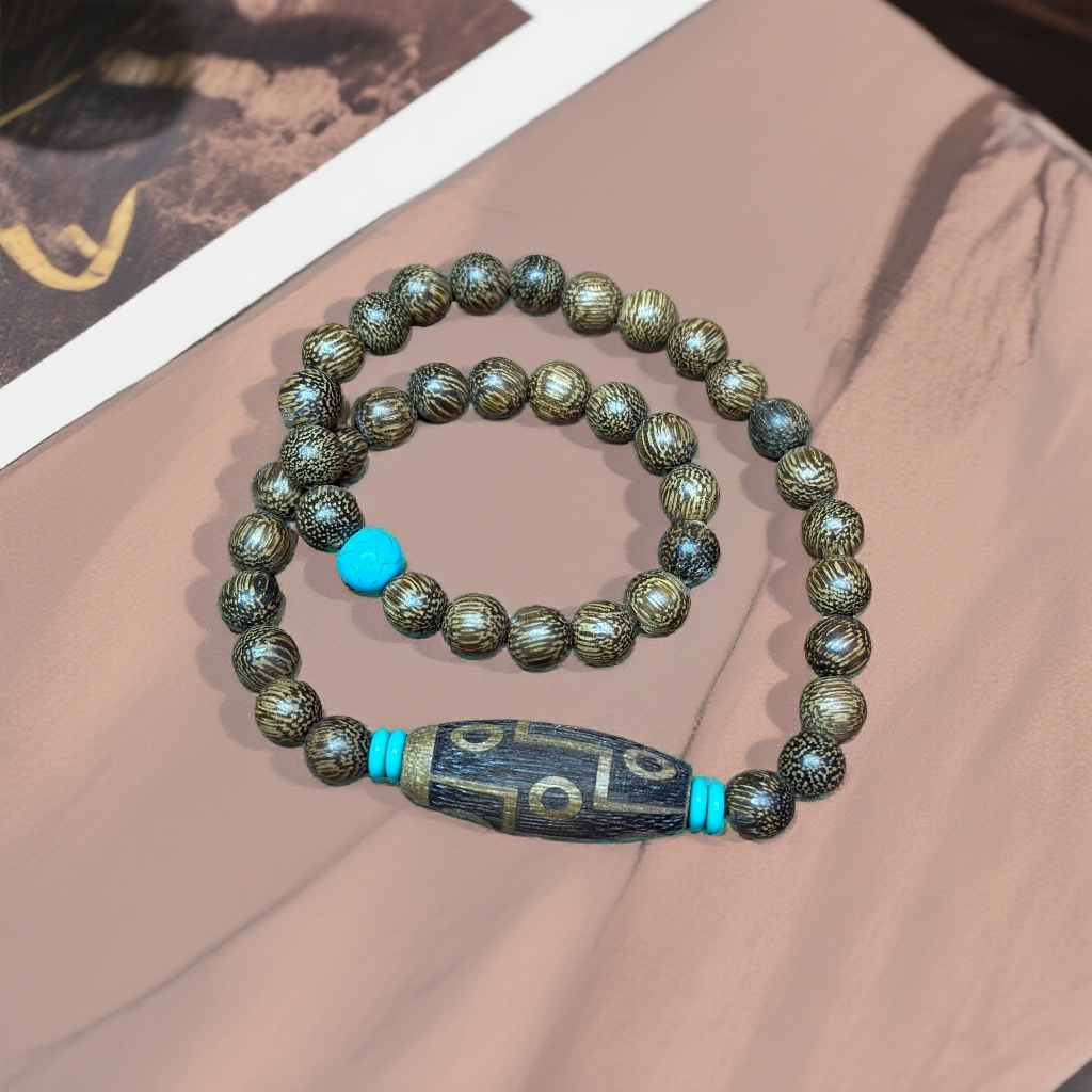 增香沉香木沉香木男款天➕珠双圈手串➕礼盒