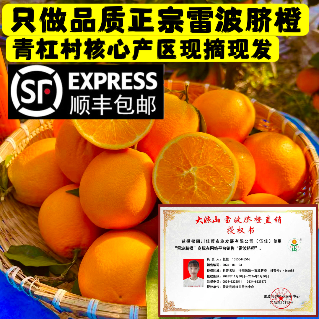 东北、內、新疆地区/顺丰/四川大凉山正宗雷波脐橙子香甜爆汁18斤