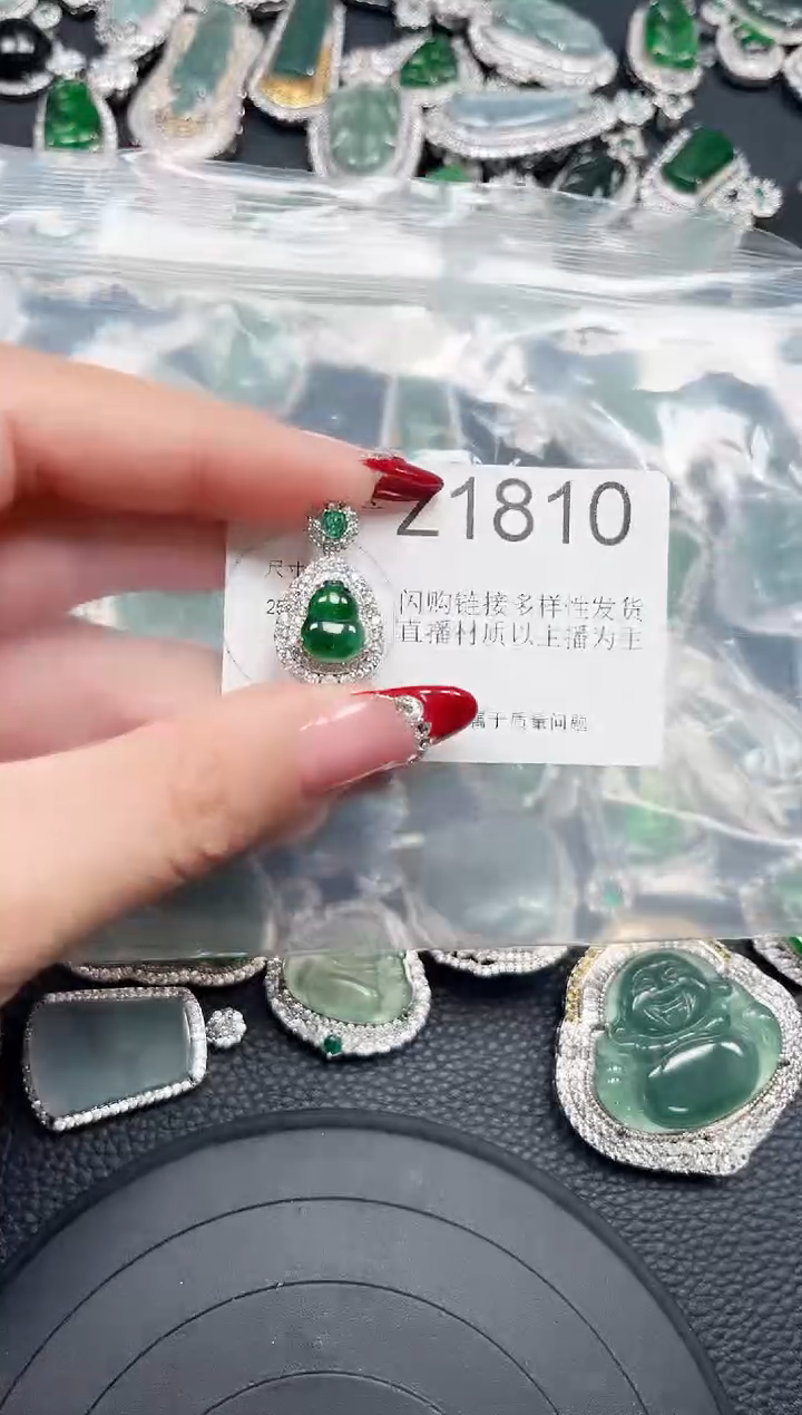 【闪购商品】翡翠颈饰未镶嵌赠皮绳1810