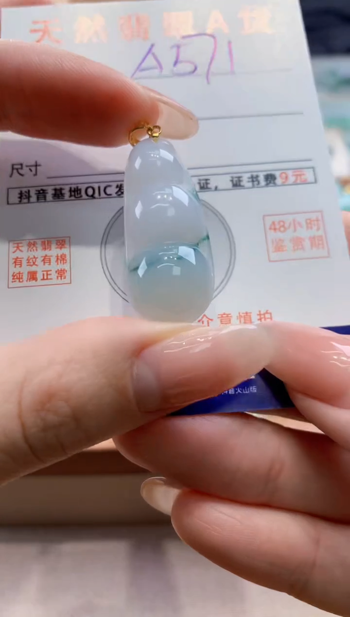 颈饰未镶嵌翡翠天然翡翠挂件 