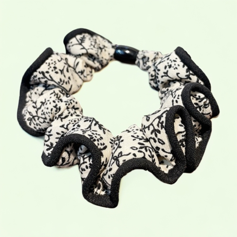 C098 韩版发饰2025年新款甜美小清新印花小肠圈扎马尾丸子头发绳