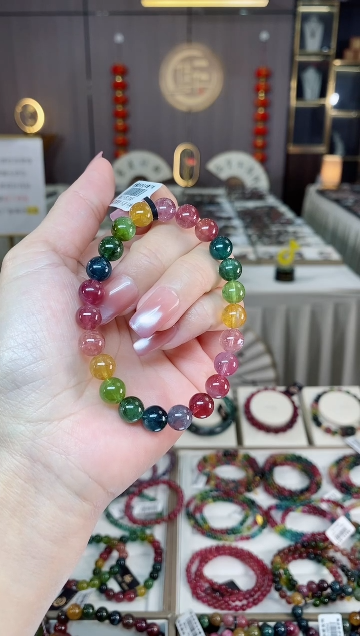 未镶嵌老矿碧玺单圈手串8mm+碧玺hon多样性发货一条