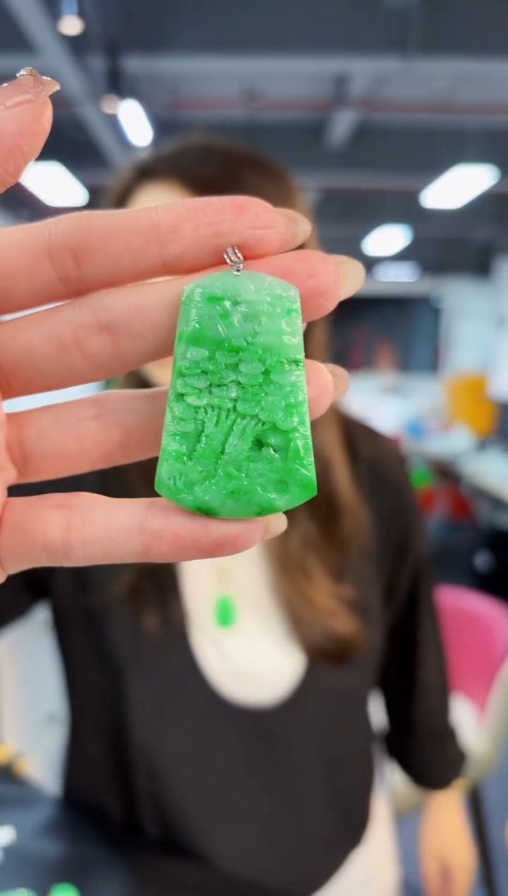 【闪购商品】翡翠颈饰18K金镶嵌缅料A货/支持复检/一件