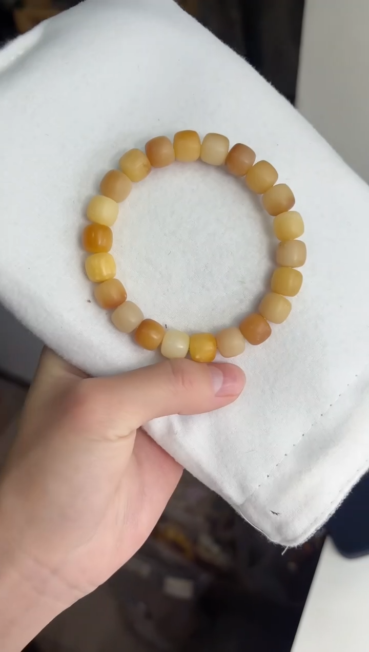 手串菩提根/象牙果h60干磨桶珠粉紫麻子8*10mm手串