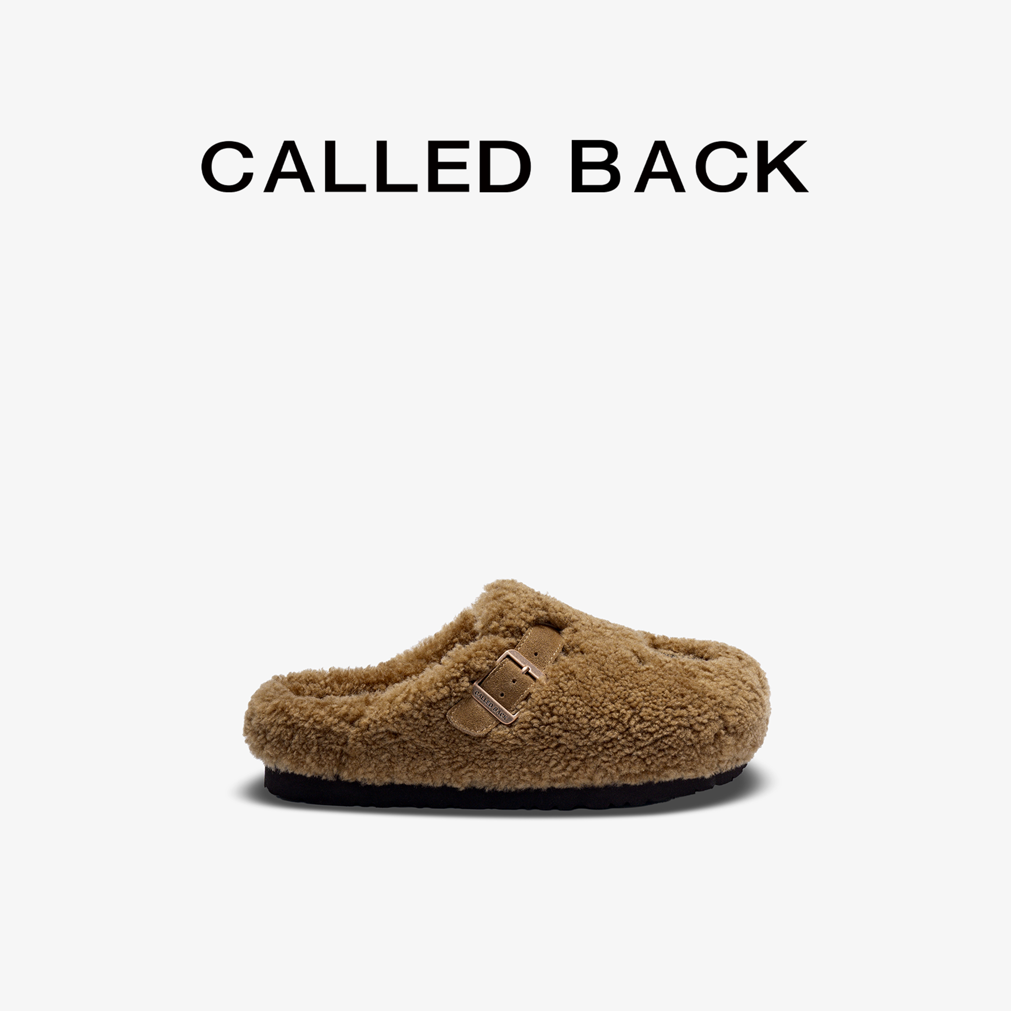 CALLED BACK秋季新款保暖厚底毛绒小熊拖鞋勃肯鞋