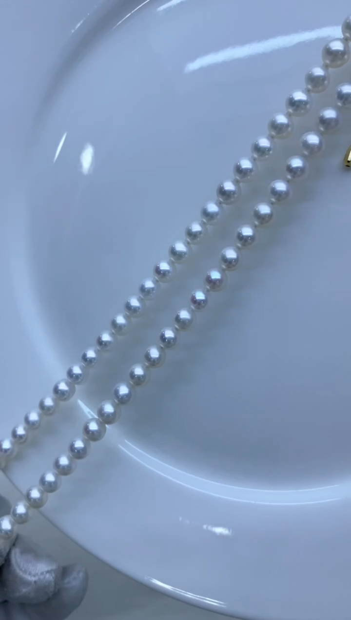 【闪购商品】淡水珍珠项链18K金镶嵌6-7