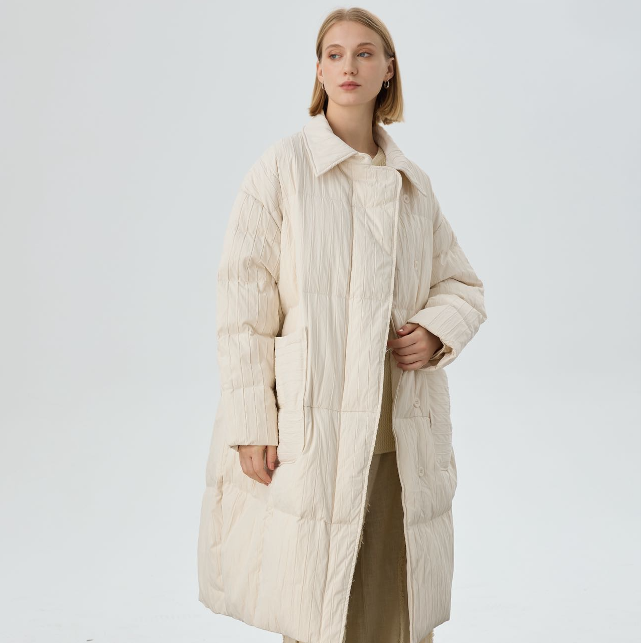 25款秋冬高级感风衣款羽绒服白鸭绒保暖外套2556