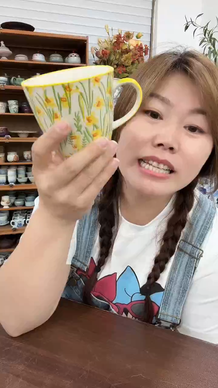 搪瓷水仙花马克杯