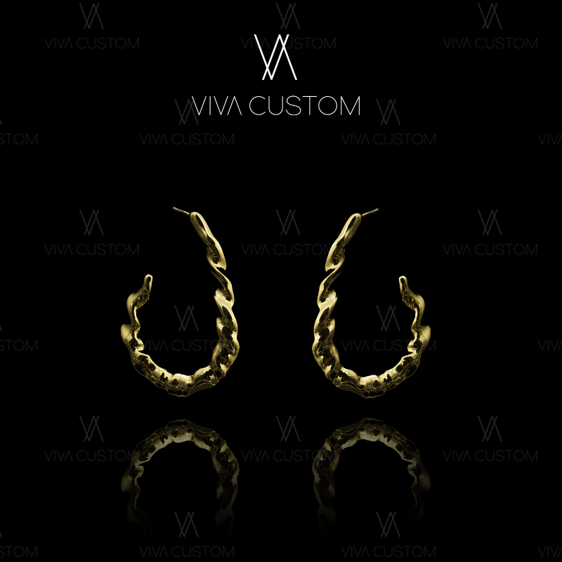 铜合金无非金属耳饰 (素金系列)简约高级气质百搭素金麻花耳圈