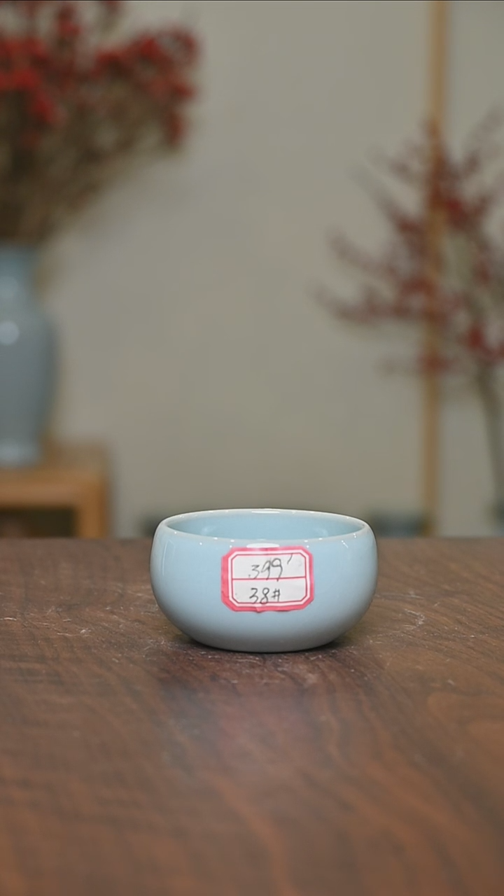 【闪购商品】其他38#微瑕天青釉朱法喜款圆钵杯