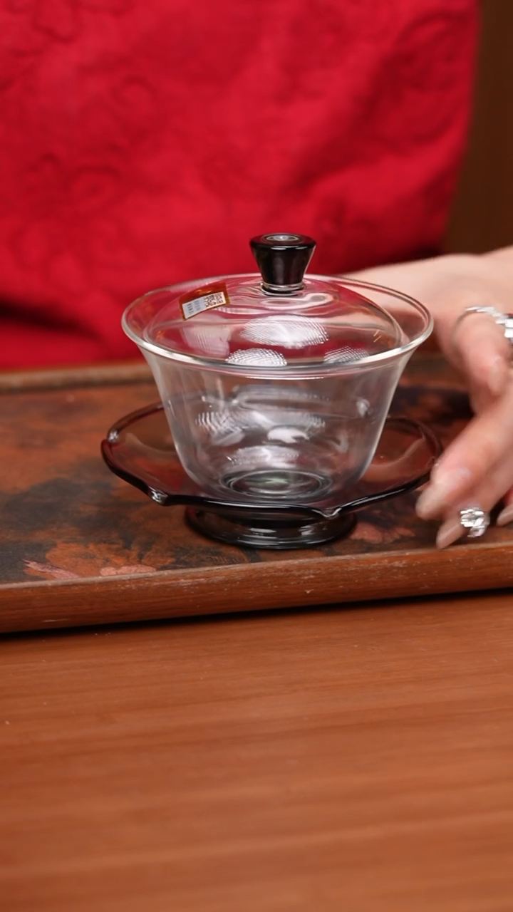 【闪购商品】禾器/荷叶盖碗/浅黑色/定制版