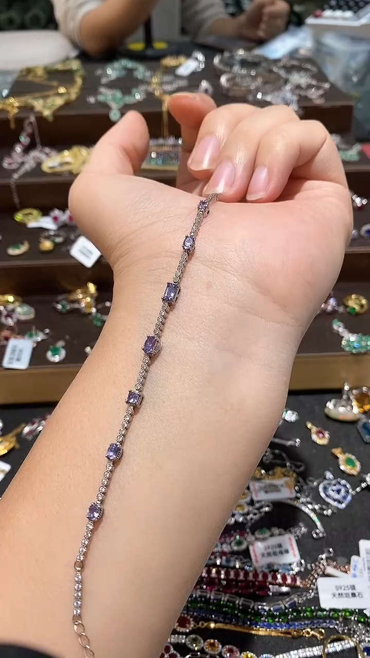 【闪购商品】坦桑石手链银S925镶嵌手链