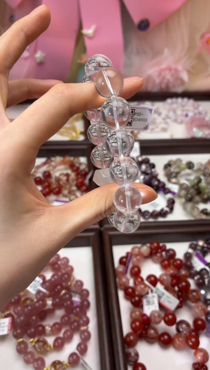 未镶嵌手链水晶白水白双尖