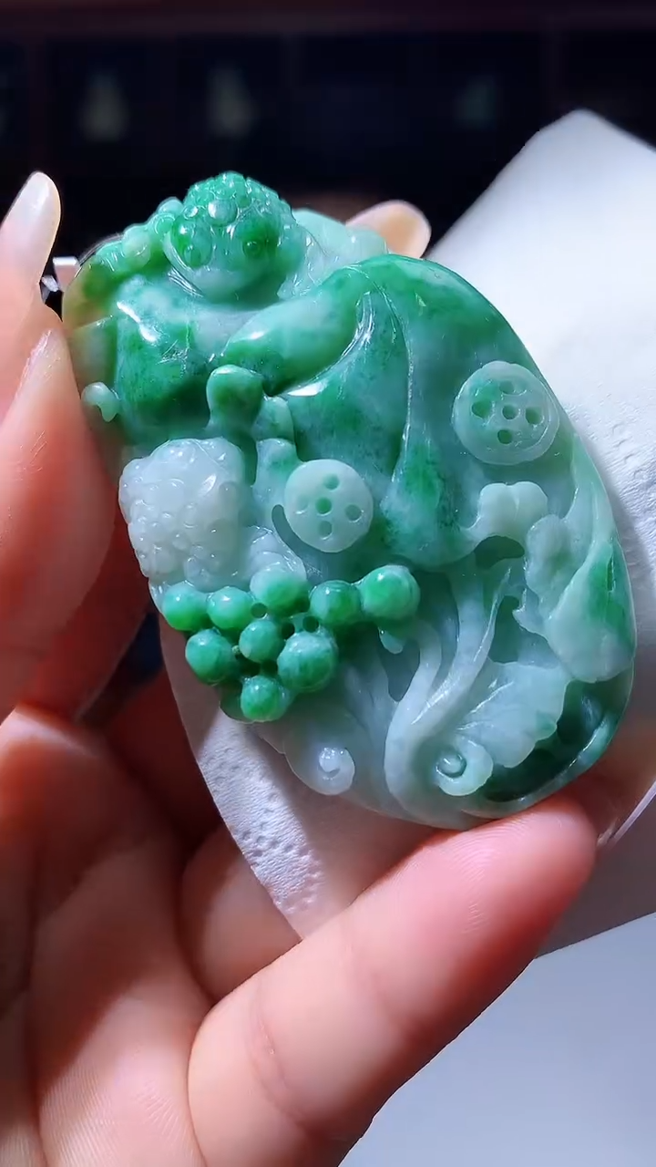 【闪购商品】定制翡翠未镶嵌1088xx-毛货挂件15