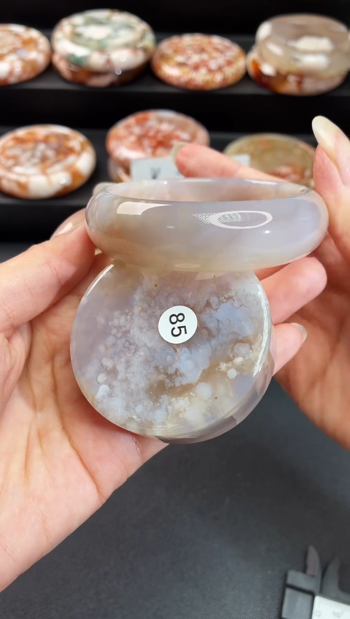 手镯玛瑙/玉髓未镶嵌石英质玉55圈54/55带(赠送镯心)