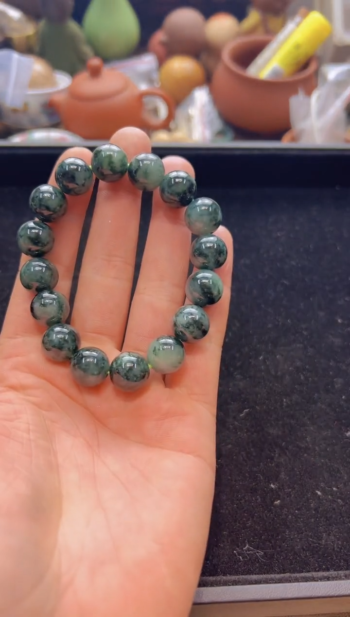 【闪购商品】乌木类书架168翠1.3单圈手串
