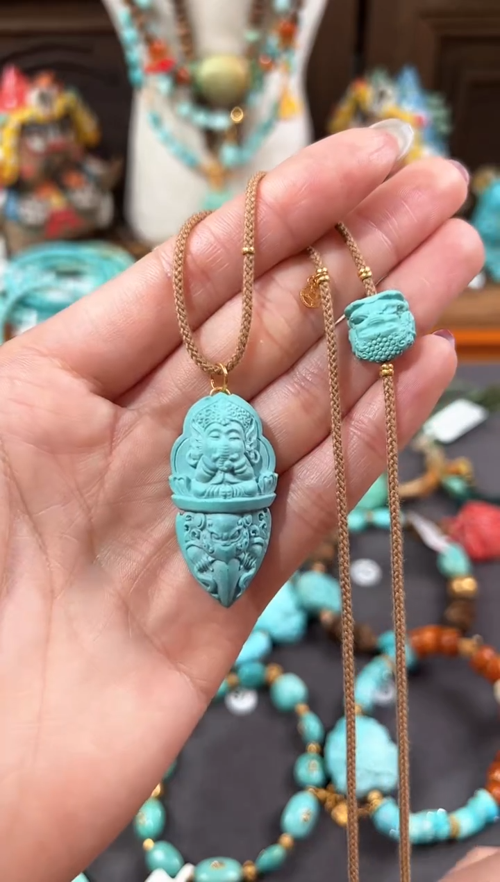 【闪购商品】绿松石颈饰18K金镶嵌绿松石项链