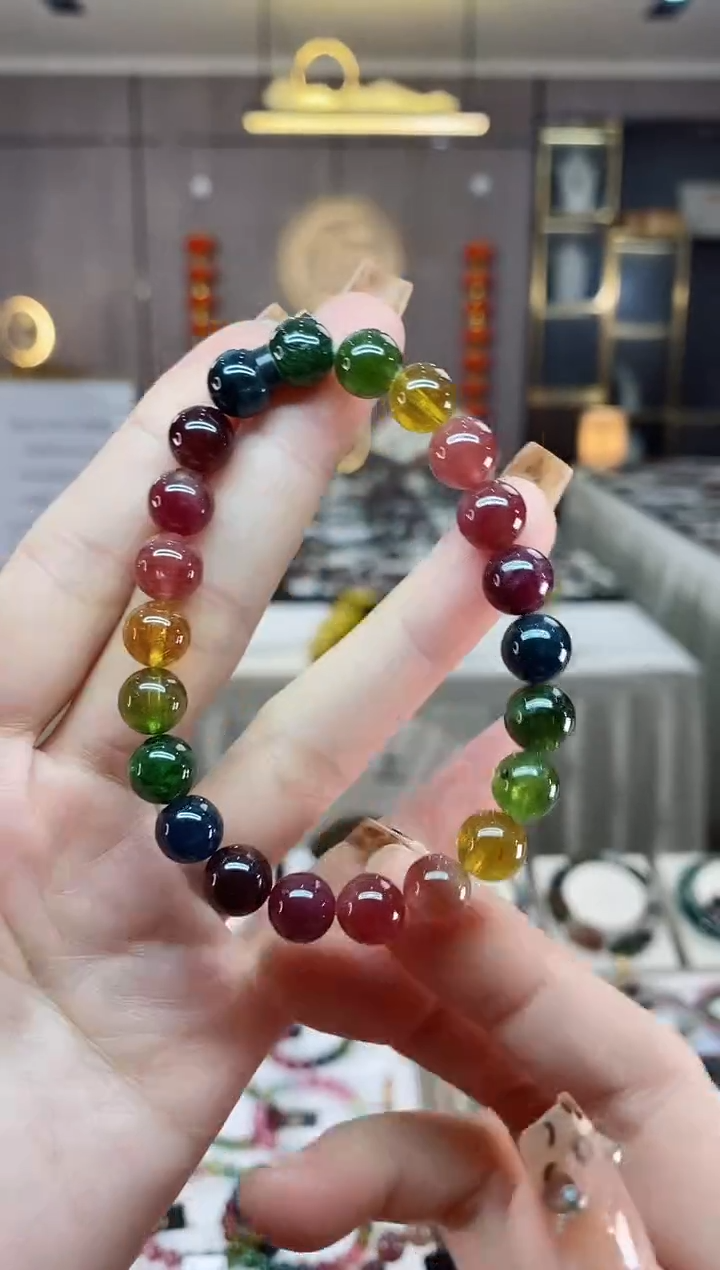 【闪购商品】碧玺单圈手串8mm+未镶嵌一物一证dan
