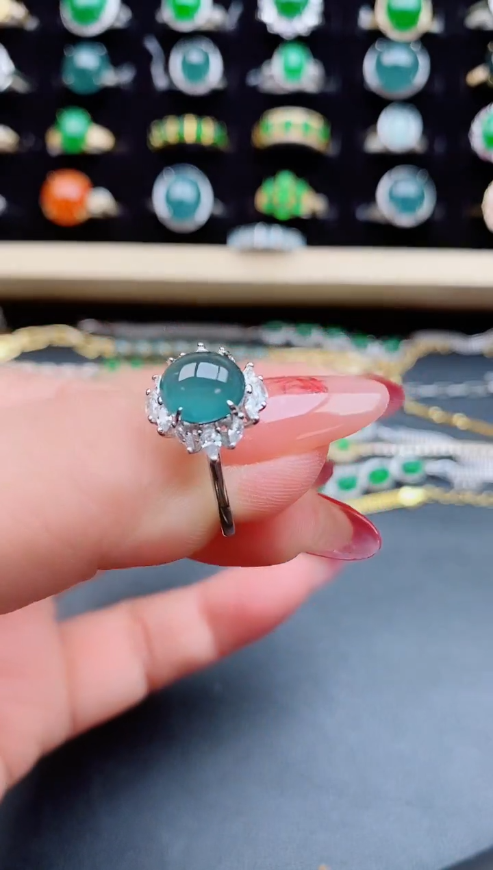 【闪购商品】翡翠戒指银S925镶嵌5080580