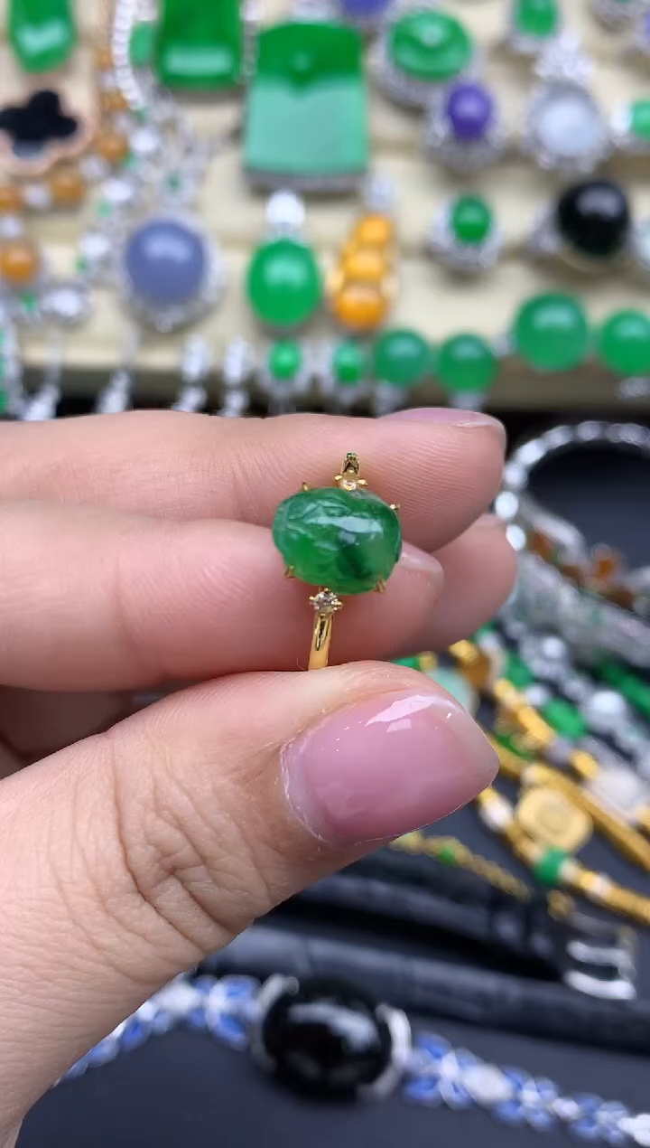 【闪购商品】翡翠戒指18K金镶嵌354-中国好珍宝
