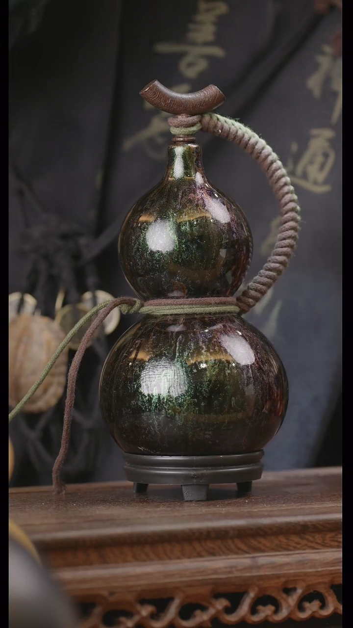 【闪购商品】223号精品天然大漆工艺防渗内胆酒葫芦~