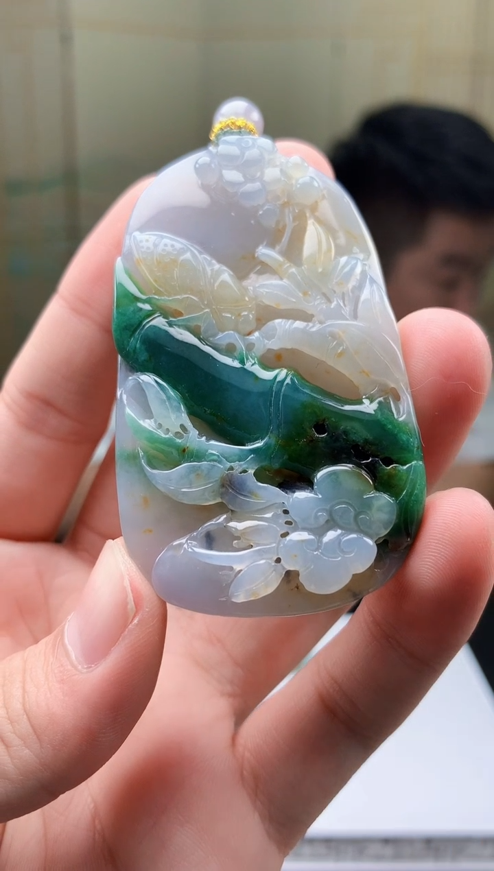 【闪购商品】定制翡翠未镶嵌5028bb-毛货挂件