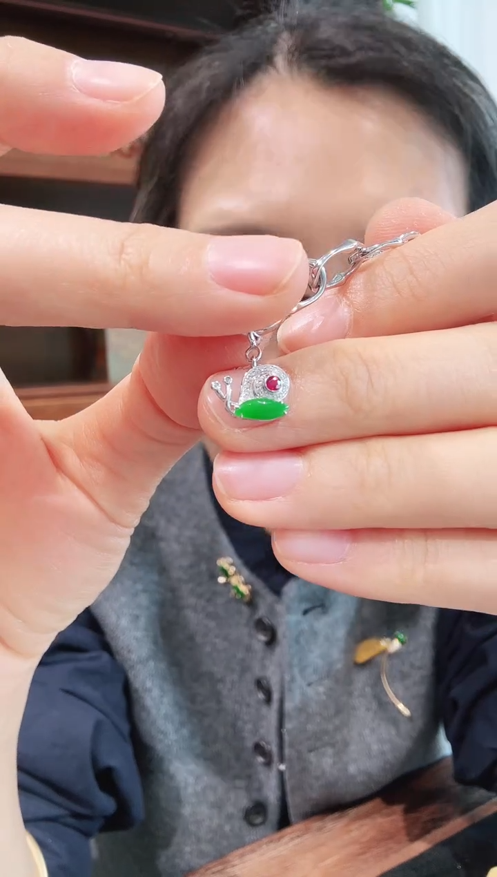 吊坠(不含链)18K金镶嵌翡翠00001800