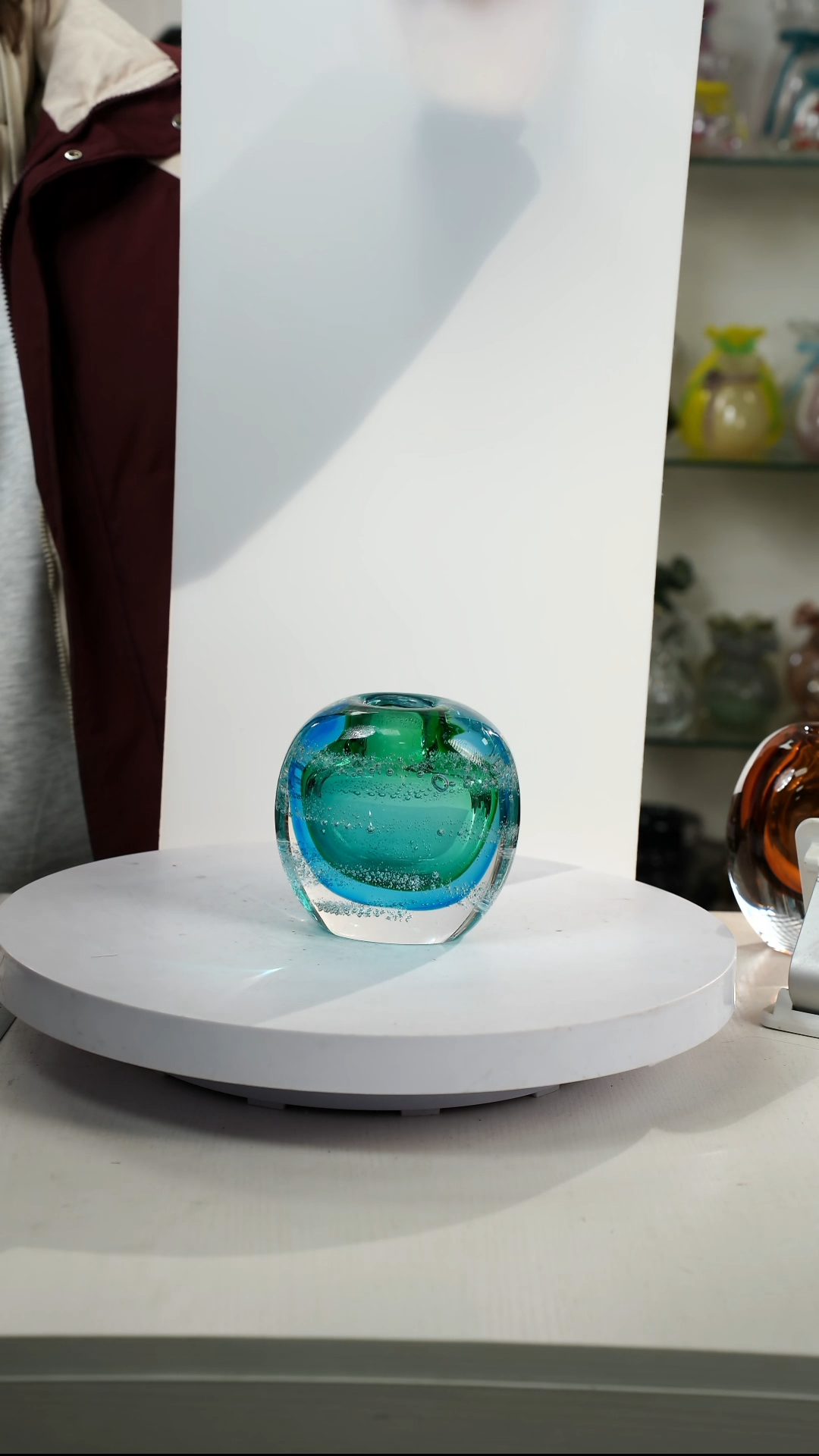 【闪购商品】琉璃【弘扬】高14轻奢琉璃花器正常手工痕迹