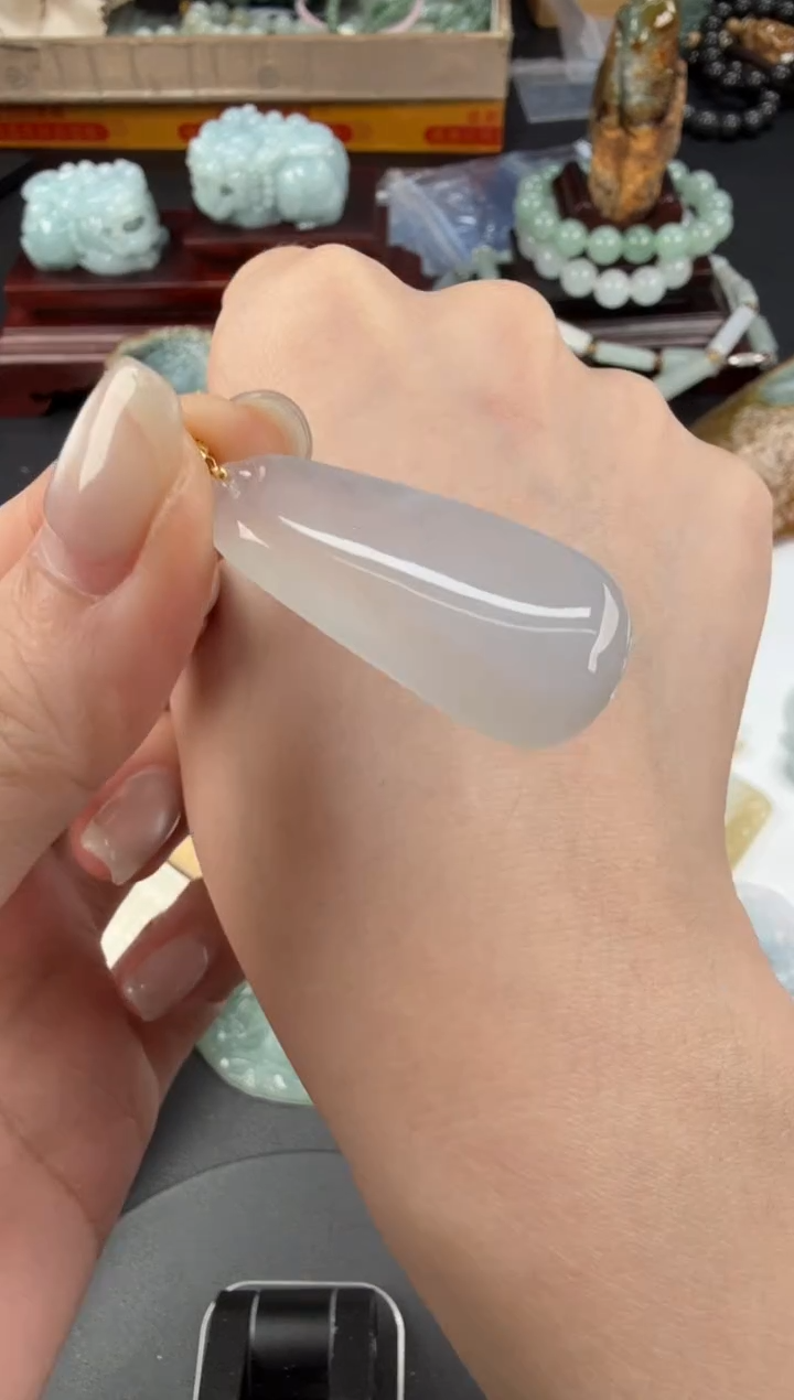 吊坠(不含链)18K金镶嵌翡翠翡翠饰品-287