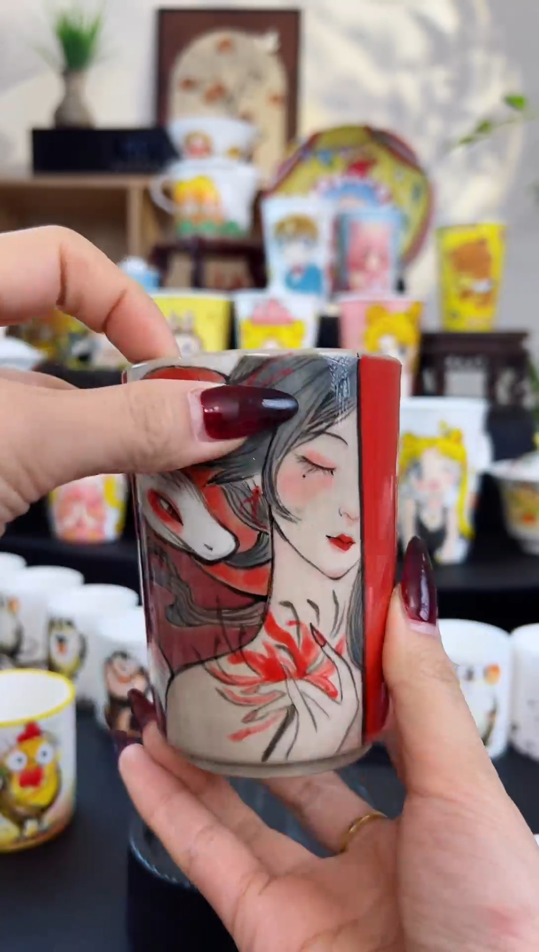 【闪购商品】摆件笙笙漫手工手绘陶瓷杯杯